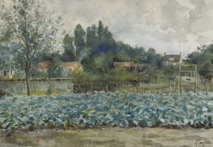 Franskt Trädgårdslandskap by Carl Fredrik Von SALTZA - auction artwork with signature