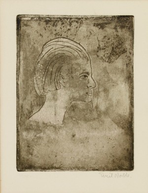 Frauenprofil by Emil NOLDE