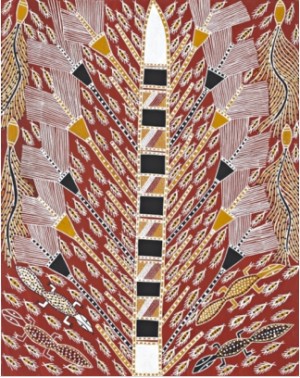 Wagilag Sisters Story by Rita GATJIMAWUY - auction artwork with signature