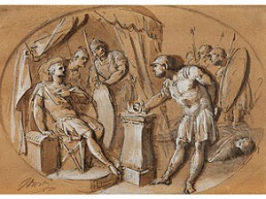 Die Feuerprobe Des Gaius Mucius Scaevola Vor Dem Etruskerkönig Porsenna by Jacob De WIT