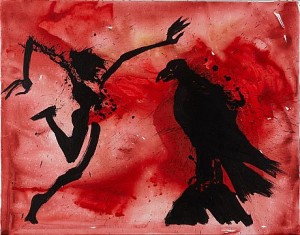 Kvinna Och Fågel by Helge LIEBERG - auction artwork with signature