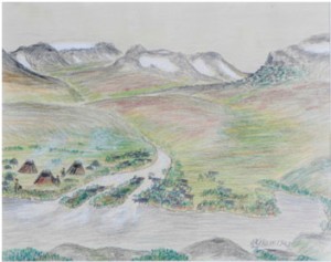 På Vidda - Renläger by Nils Nilsson (Sami Artist) SKUM