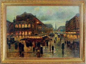 Evening View Of The Wiener Staatsoper, Vienna by Rudolf PLESSNER