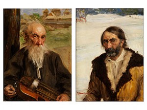 Paar Portraits by Teodor AXENTOWICZ