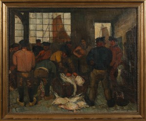 Fiskmarknad by Jean Van CLEEMPUT - auction artwork with signature