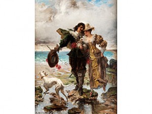 Romantische Szene Am Meer by Edmond Louis DUPAIN - auction artwork with signature