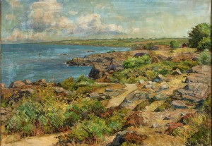 Solbelyst Kustlandskap by Ludvig HOLM - auction artwork with signature