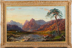 Landskap Med Kvinna by Charles PETTITT - auction artwork with signature