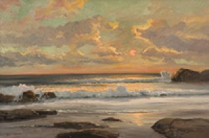 ''sea Of Gold'', Atmospheric Coastal by Robert William WOOD