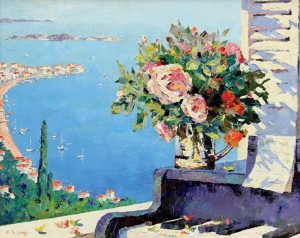 Still Life With View Of The Coast by Calvin LIANG - auction artwork with signature