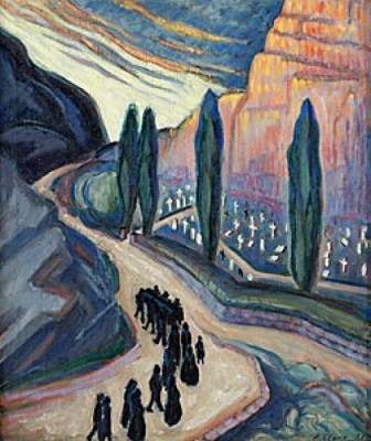 Begravningsfölje I Fjällbacka by Agnes CLEVE
