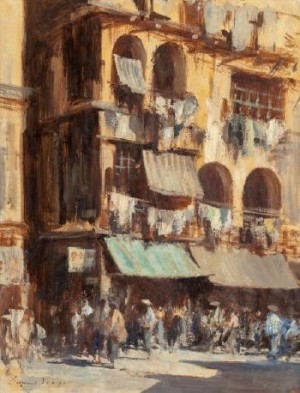 A Street In Wanchai, Hong Kong by Edward Brian SEAGO