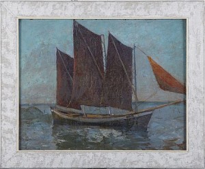 Motiv Med Segelbåt by Georg BURMESTER - auction artwork with signature