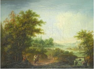 Landskap Med Figurer Och Vattendrag by Johan Philip KORN