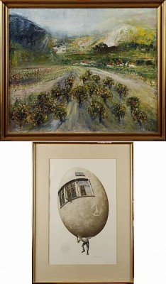 Landskap (+komposition Av Böckman) by Ulla WALE - auction artwork with signature