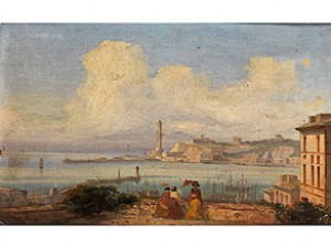Die Bucht Von Neapel by Cavaliere Ippolito CAFFI