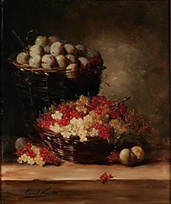 Stilleben Med Vinbär Och Plommon by Bernard NEUVILLE - auction artwork with signature