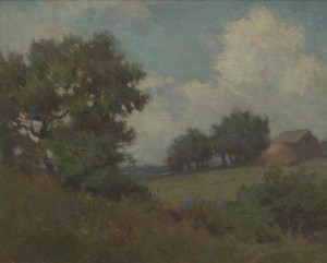 Country Landscape by Luther Emerson VAN GORDER - auction artwork with signature