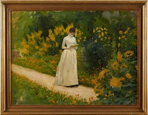 Kvinna På Parkväg by Albert AUBLET - auction artwork with signature