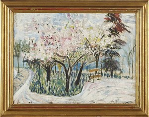 Parkbänken by Erik GNISTA - auction artwork with signature