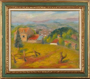 Auvergne, Vue Sur Clermont Ferrand by Yves CALVEZ - auction artwork with signature