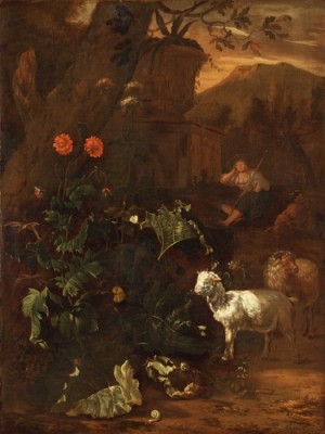 Pastoralt Landskap Med Vilande Herdinna by Abraham Jansz BEGEYN