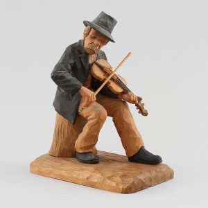 Föreställande Violinspelande Man, Delvis Bemålad by Herman ROSELL