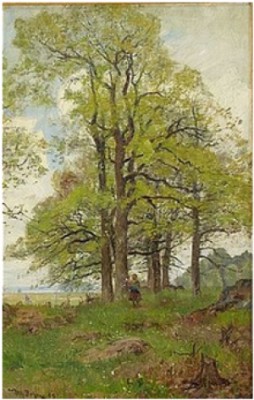 Sommarlandskap Med Flicka I Skogsglänta by Wilhelm BEHM
