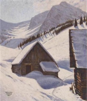 An Alpine Pasture In Winter by Bruno HESS