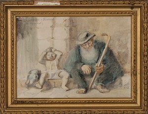 Gammal Man Och Pojke by Hilda FLODIN - auction artwork with signature