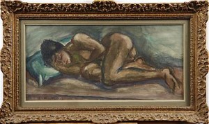Liggande Modell, Akvarell by Emile Othon FRIESZ - auction artwork with signature
