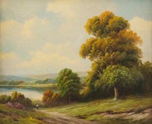 Landscape With Lake by Augustus SPENCER - auction artwork with signature