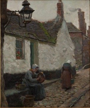 Normandy Figures by Abbott Fuller GRAVES - auction artwork with signature