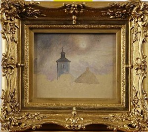 Studie Av Kyrktorn I Månsken by Kilian Christoffer ZOLL