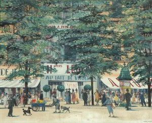 Parisian Street Scene by John MORRIS - auction artwork with signature