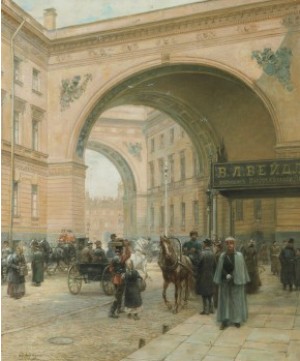 The Triumphal Arch Of The General Staff Building, St. Petersburg by Léon Du PATY