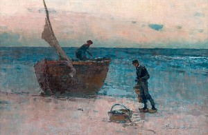 Fishermen At The Shore by Wladyslaw Wanke WANKIE