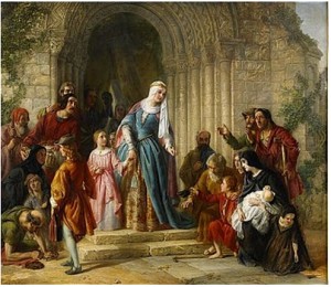 Heliga Elisabet Av Ungern Delar Ut Allmosor by Solomon Alexander HART