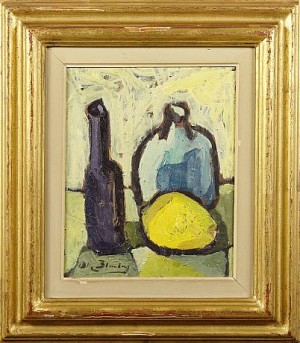 Stilleben Med Flaskor Och Citron by Olle BLOMBERG - auction artwork with signature