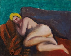 Lying Female Nude by Josef DOBROWSKY