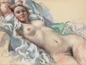 Reclining Nude by Zinaida Evgenievna SEREBRIAKOVA