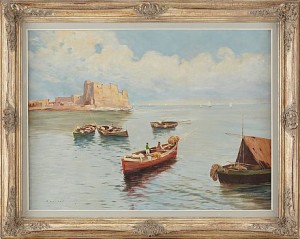 Itelienskt Kustmotiv by Emilio SAVIOLI - auction artwork with signature