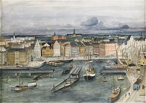 Utsikt över Staden Mellan Broarna - Stockholmsbild by Eric HALLSTRÖM