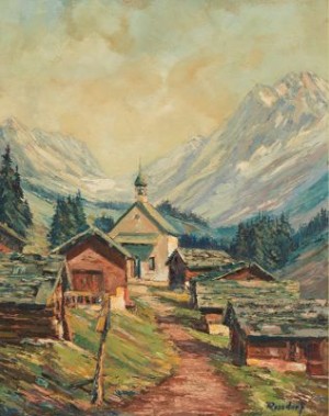Mountain Village by Hans RESSDORF - auction artwork with signature