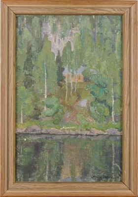 Insjölandskap by Marja HALONEN - auction artwork with signature