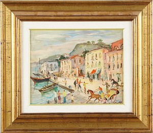 (2) Sydländskt Bymotiv by Mario CORTIELLO - auction artwork with signature