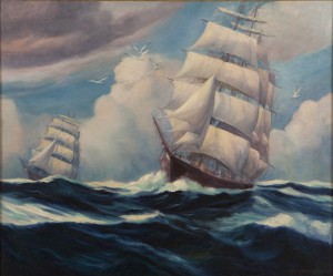 The Race For Gold And Glory by Harry Mann WADDELL - auction artwork with signature