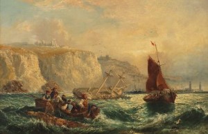 Off Whitby Harbor by Claude T. Stanfield MOORE - auction artwork with signature