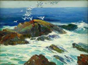 View Of Bass Rocks by James Jeffrey GRANT - auction artwork with signature