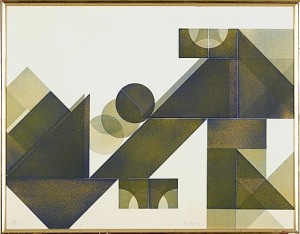 Geometrisk Komposition by Pol BURY - auction artwork with signature